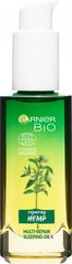 Нічна олія Garnier Bio з ефірною олією коноплі для відновлення виснаженої чутливої шкіри обличчя 30 мл