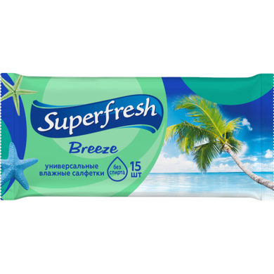 Влажные салфетки Superfresh Flower/Breeze 15 шт