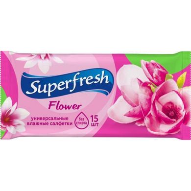 Влажные салфетки Superfresh Flower/Breeze 15 шт