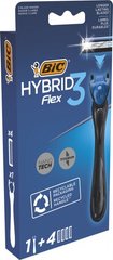 Станок для гоління чоловічий BIC Flex 3 Hibrid з 4 змінними картриджами