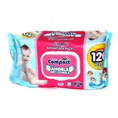 Дитячі вологі серветки Ultra Compact Angels Baby з клапаном 120 шт