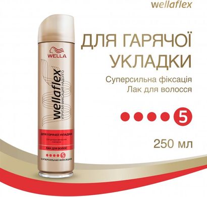 Лак для волос Wella Wellaflex Для горячей укладки Суперсильная фиксация 250 мл