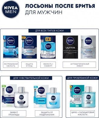 Охолоджуючий лосьйон після гоління Nivea Men для чутливої шкіри з екстрактом ромашки 100 мл