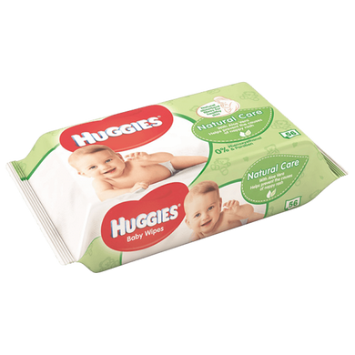 Вологі серветки для дітей Huggies Natural Care Aloe Vera 56 шт.